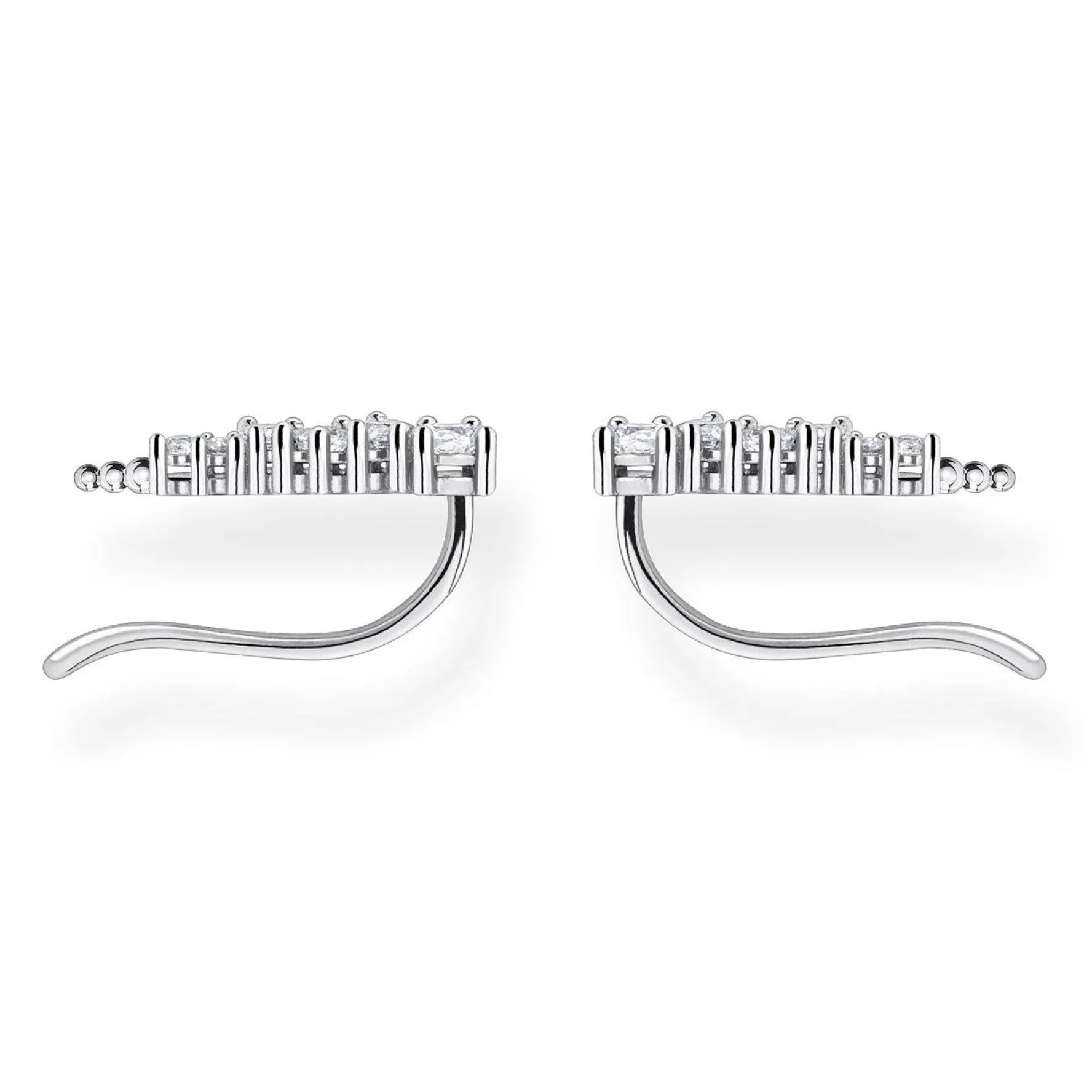 Thomas Sabo Silver Star Cluster Cubic Zirconia Climber Earrings