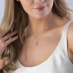 Thomas Sabo Solitaire Pink Cubic Zirconia Necklace