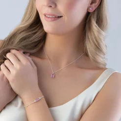 Thomas Sabo Solitaire Pink Cubic Zirconia Necklace