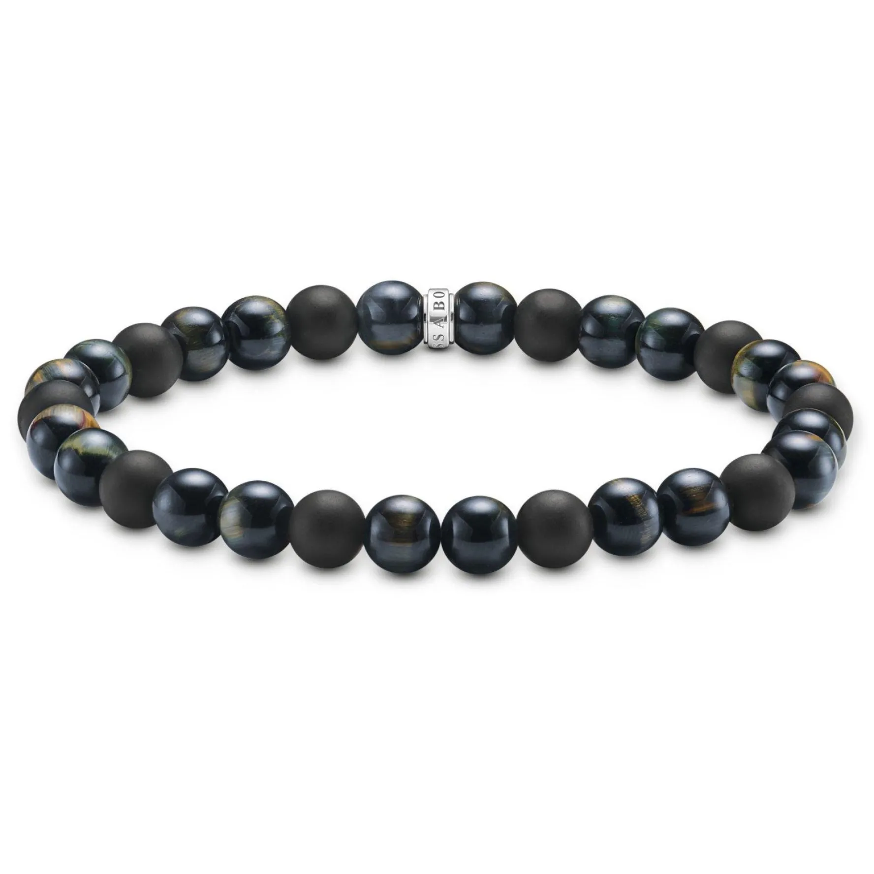 Thomas Sabo Talisman Silver Black Obsidian Tigers Eye Bracelet