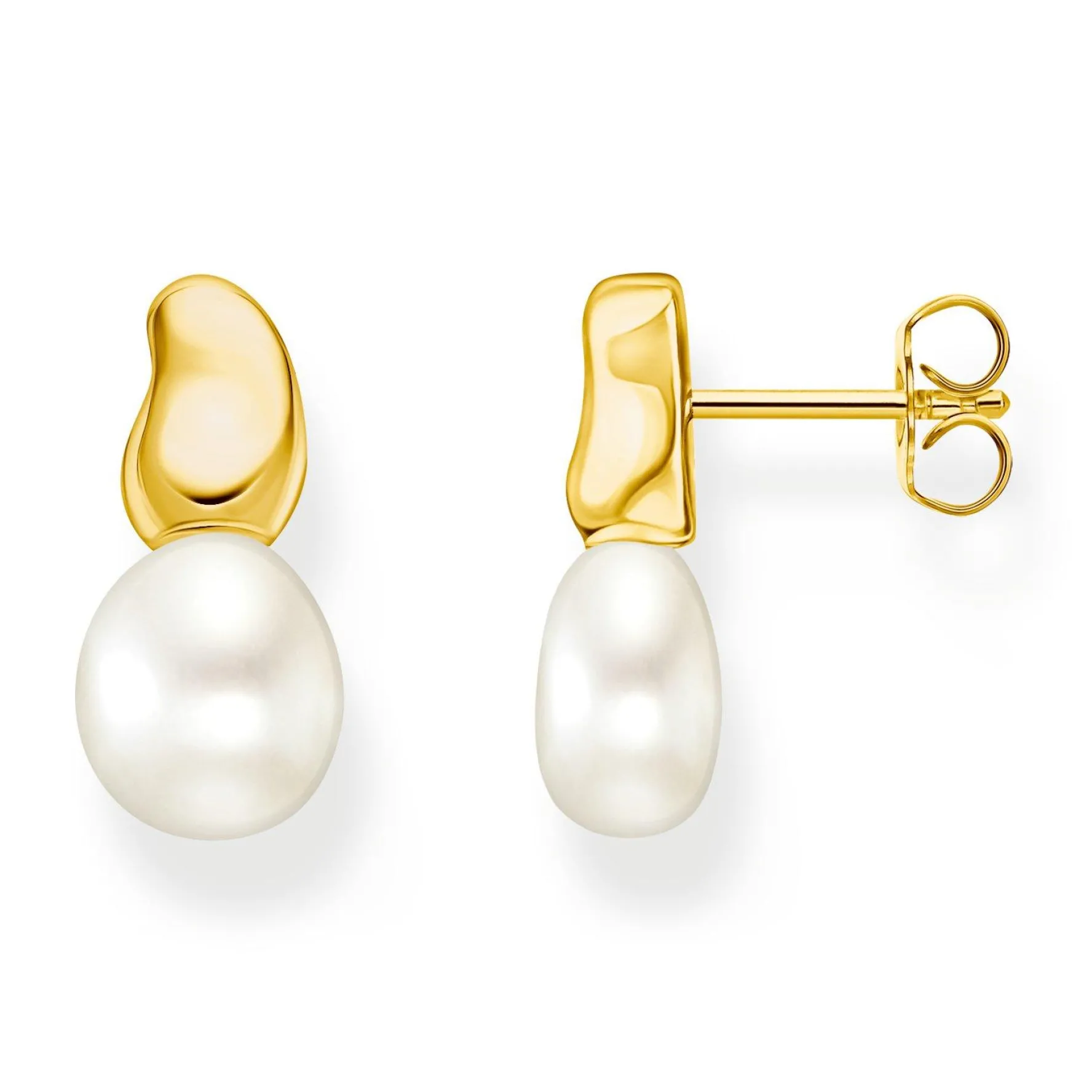 Thomas Sabo Yellow Gold Plated Freshwater Pearl Stud Earrings