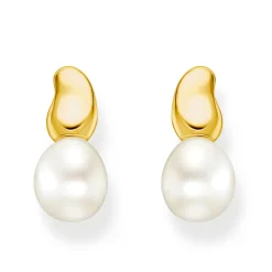Thomas Sabo Yellow Gold Plated Freshwater Pearl Stud Earrings