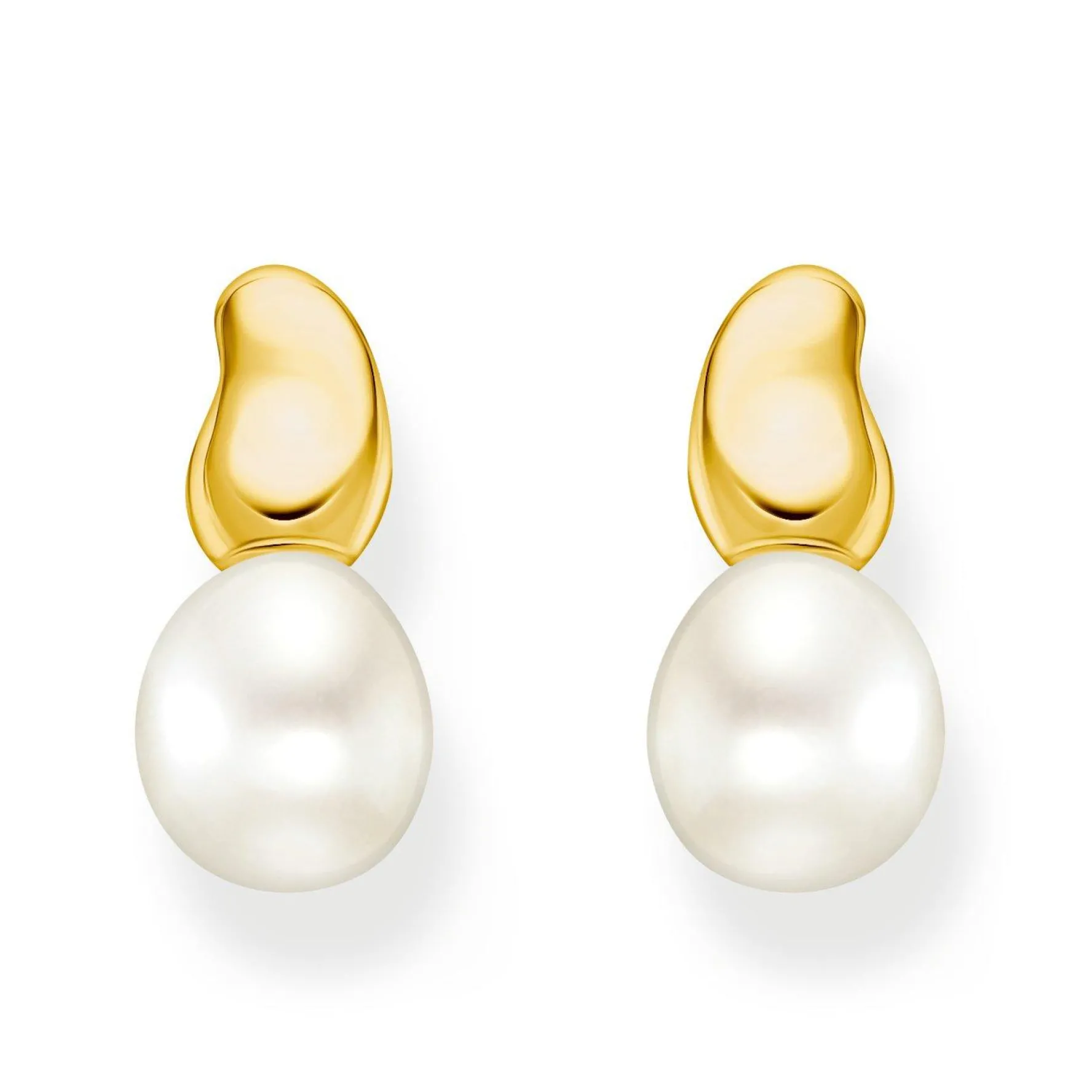 Thomas Sabo Yellow Gold Plated Freshwater Pearl Stud Earrings
