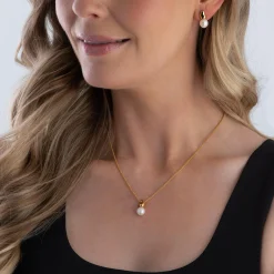 Thomas Sabo Yellow Gold Plated Freshwater Pearl Stud Earrings