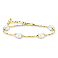 Thomas Sabo Yellow Gold Plated Freshwater Pearl Bracelet