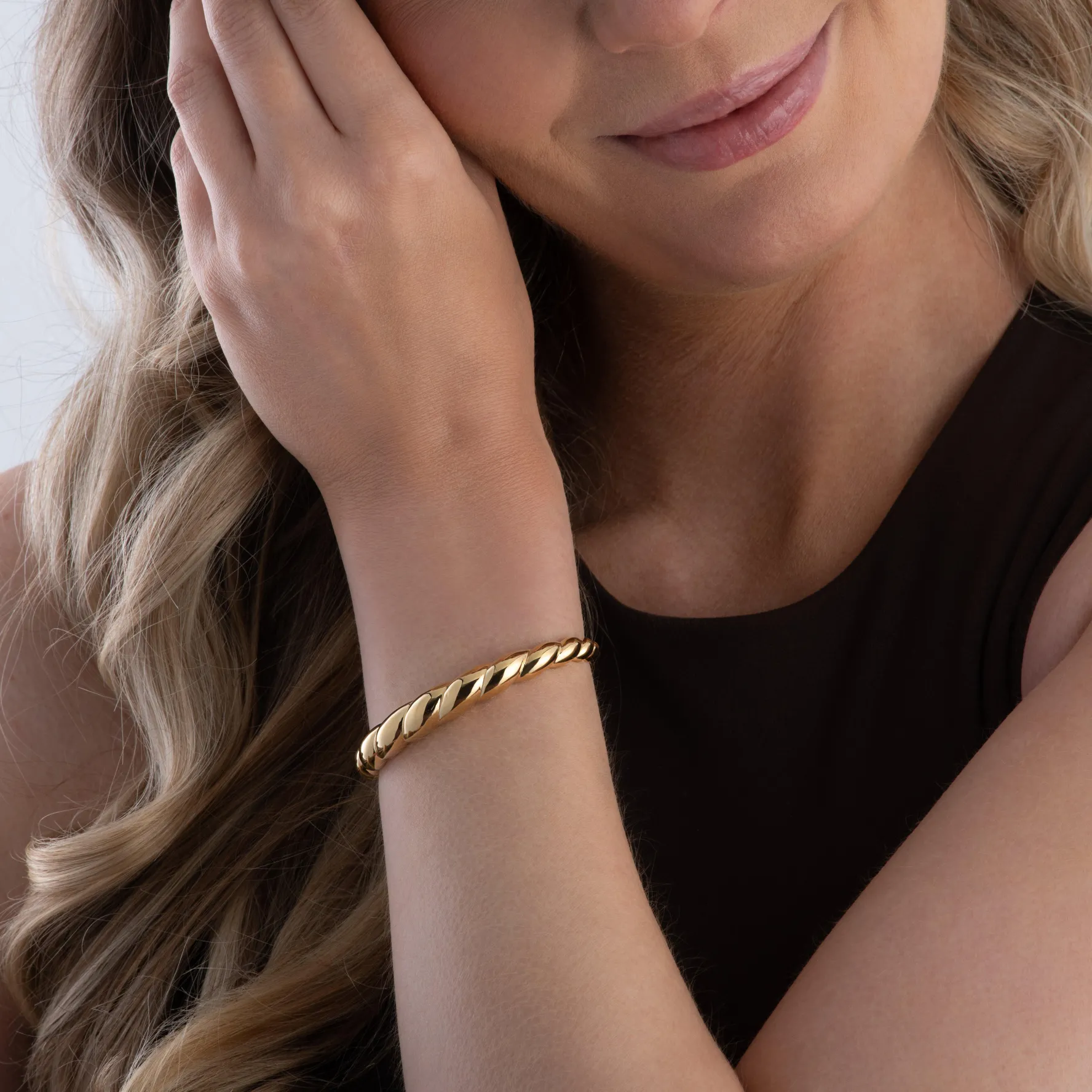 Thomas Sabo Yellow Gold Plated Twist Bangle
