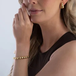 Thomas Sabo Yellow Gold Plated Twist Bangle