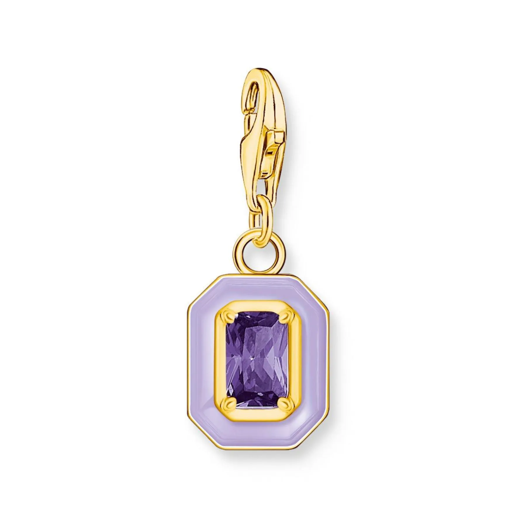 Thomas Sabo Yellow Gold Plated Purple Cubic Zirconia Charm