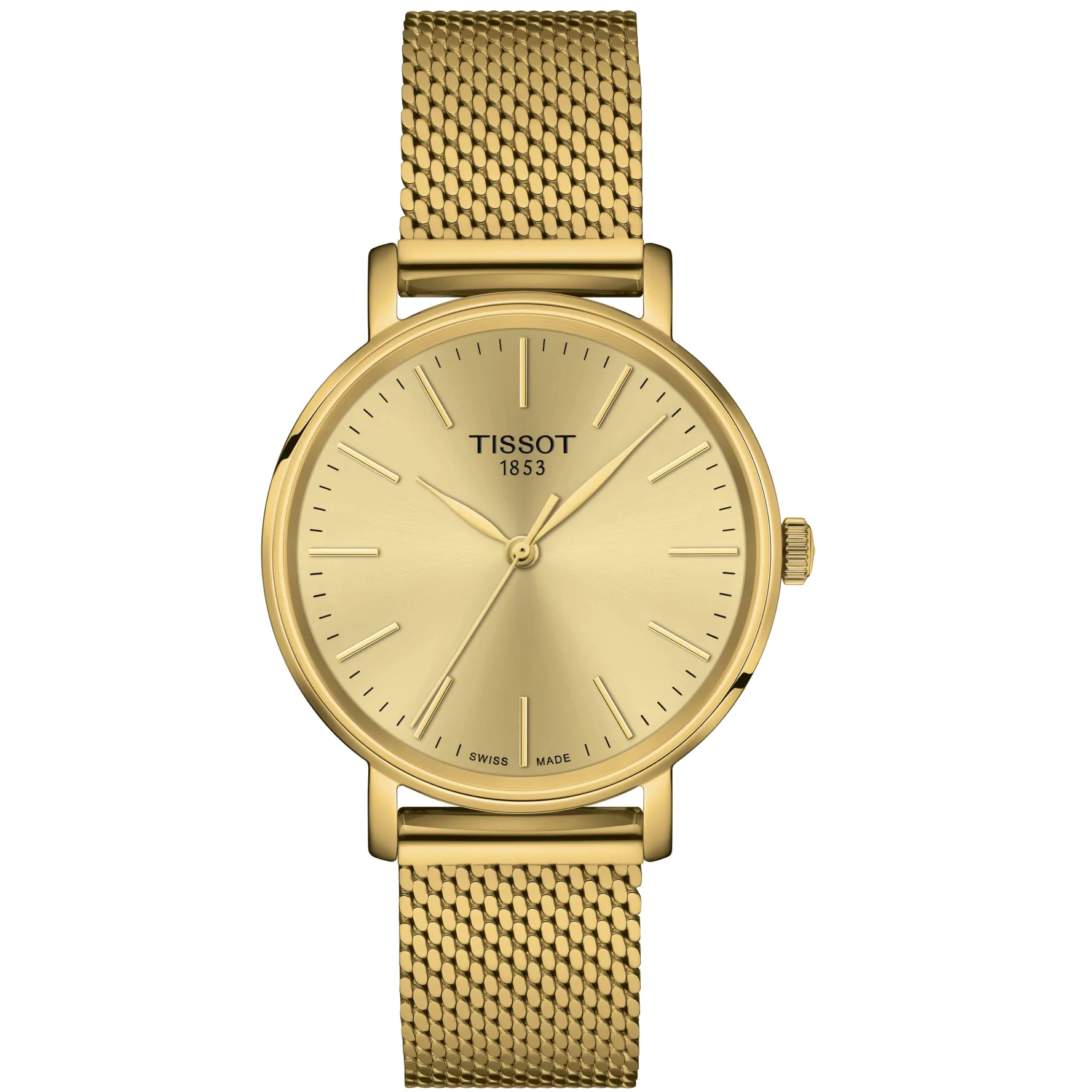 Tissot Everytime 34mm Yellow Gold Plated Ladies Watch
