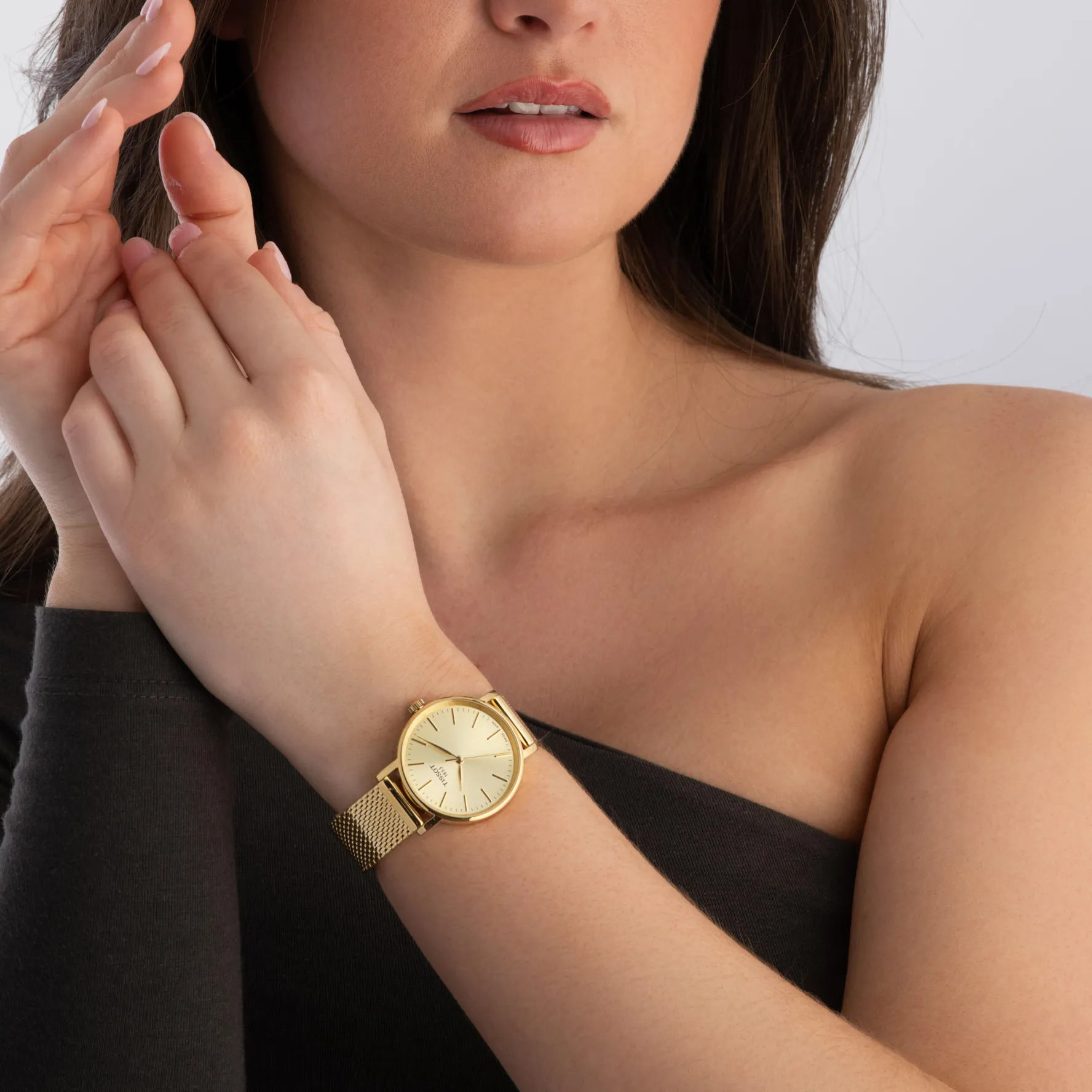 Tissot Everytime 34mm Yellow Gold Plated Ladies Watch