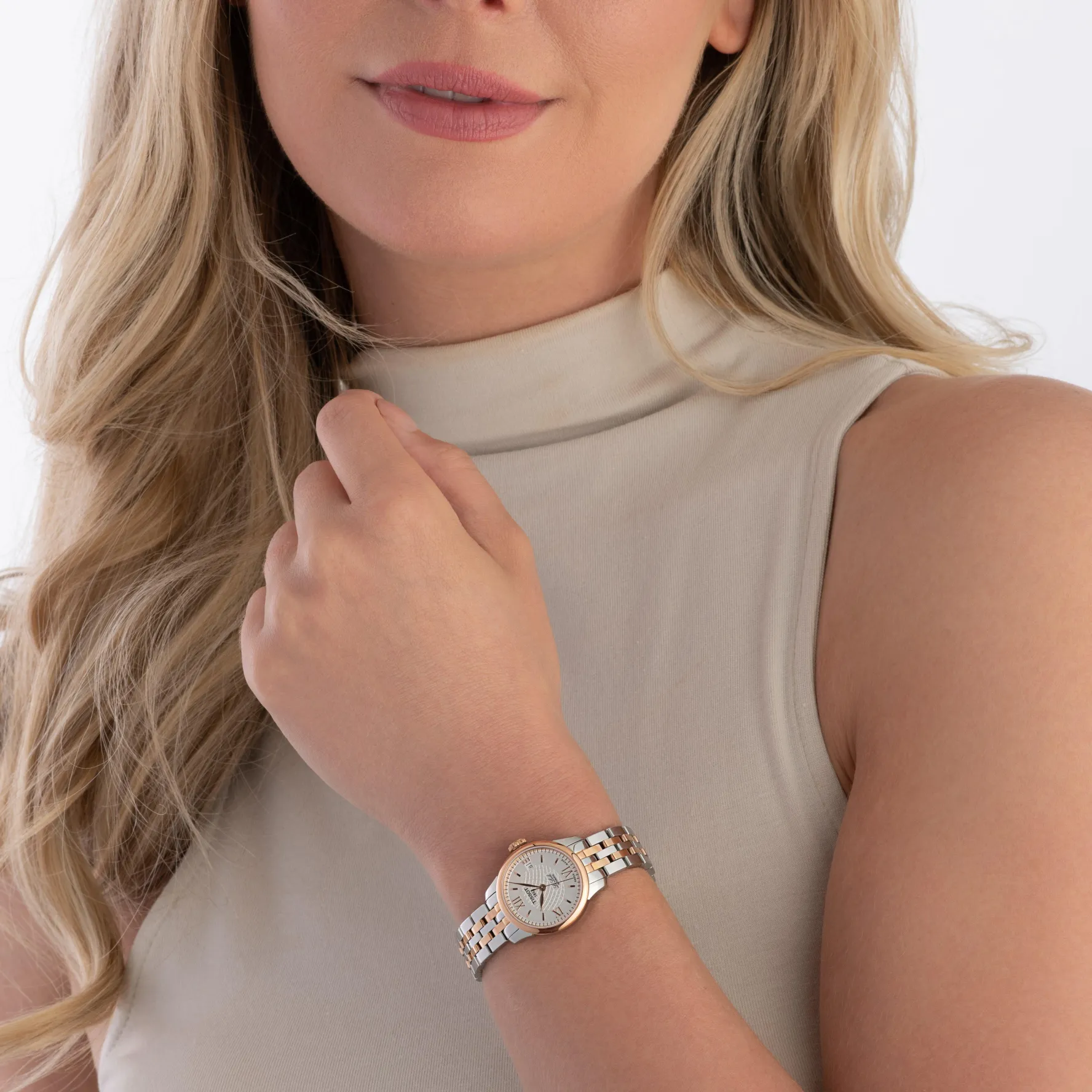 Tissot Le Locle 24mm Stainless Steel and Rose Gold Plated Automatic Ladies Watch