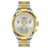 Tissot PR 100 40mm Stainless Steel and Yellow Gold Tone Chronograph Men’s Watch