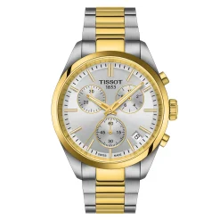 Tissot PR 100 40mm Stainless Steel and Yellow Gold Tone Chronograph Men’s Watch
