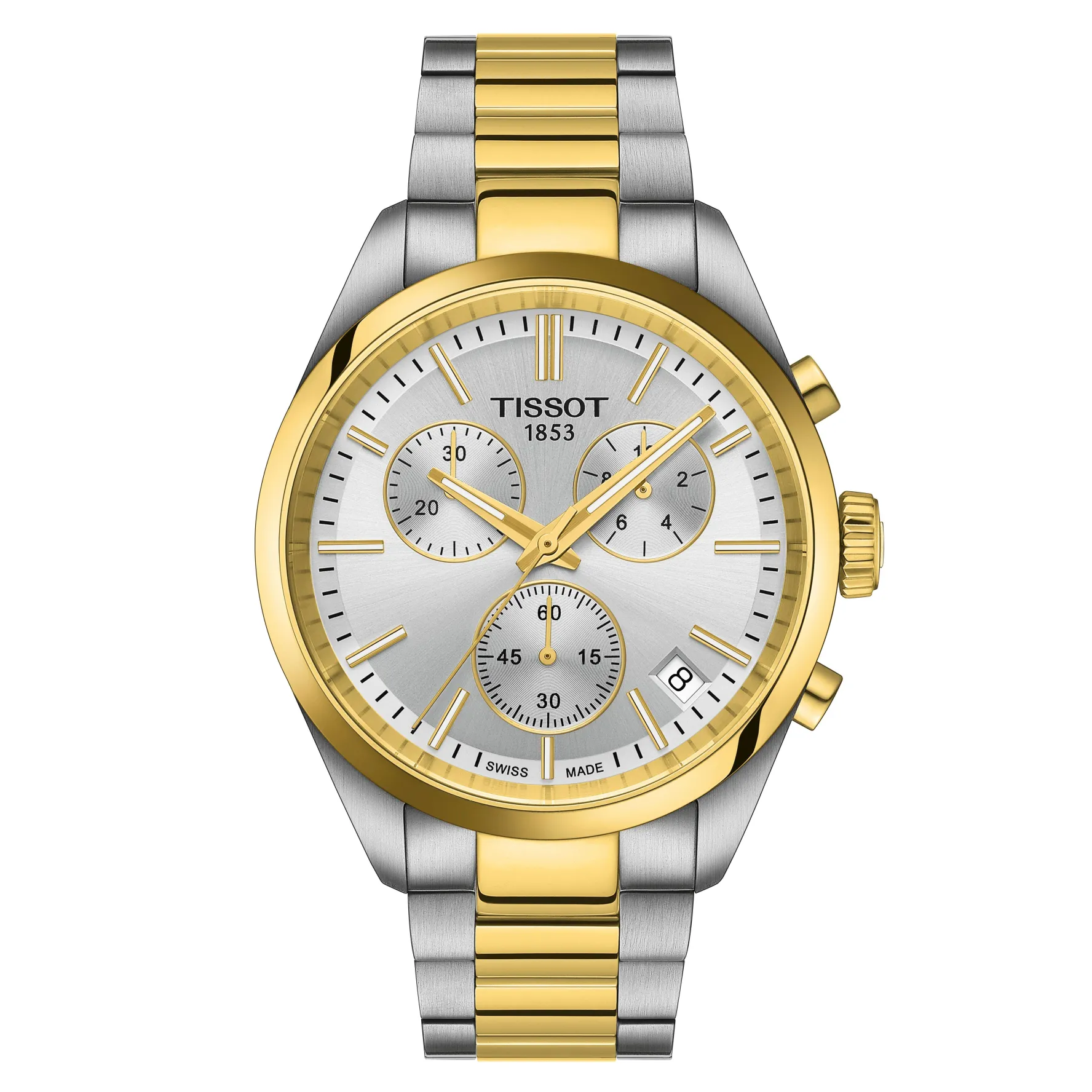 Tissot PR 100 40mm Stainless Steel and Yellow Gold Tone Chronograph Men’s Watch