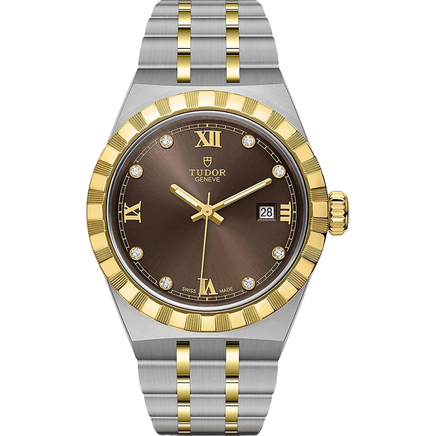TUDOR Royal 28mm Stainless Steel and Yellow Gold Diamond Automatic Ladies Watch
