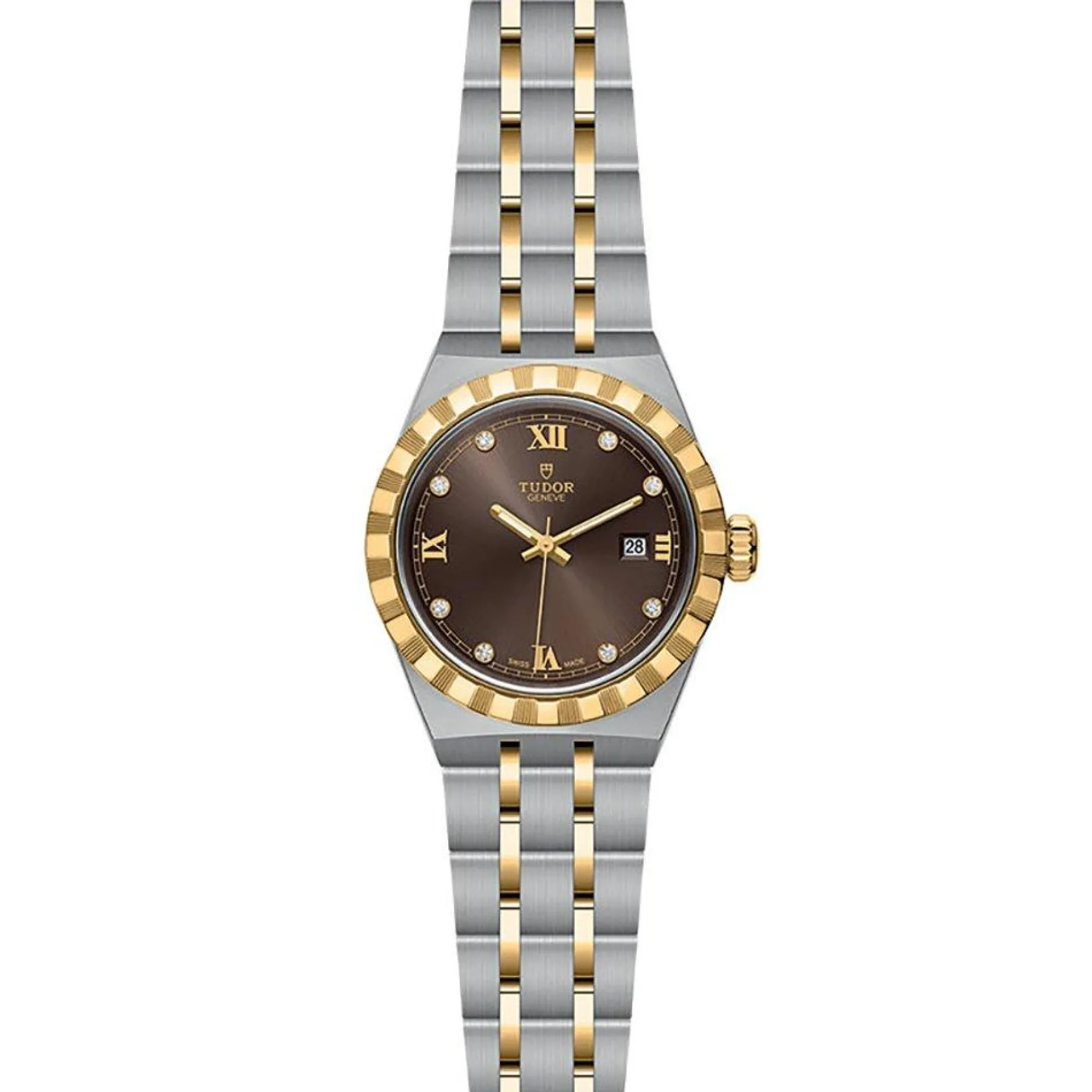 TUDOR Royal 28mm Stainless Steel and Yellow Gold Diamond Automatic Ladies Watch