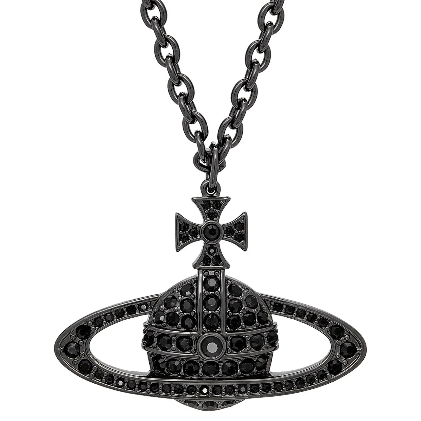 Vivienne Westwood Bas Relief Black Crystal Pendant