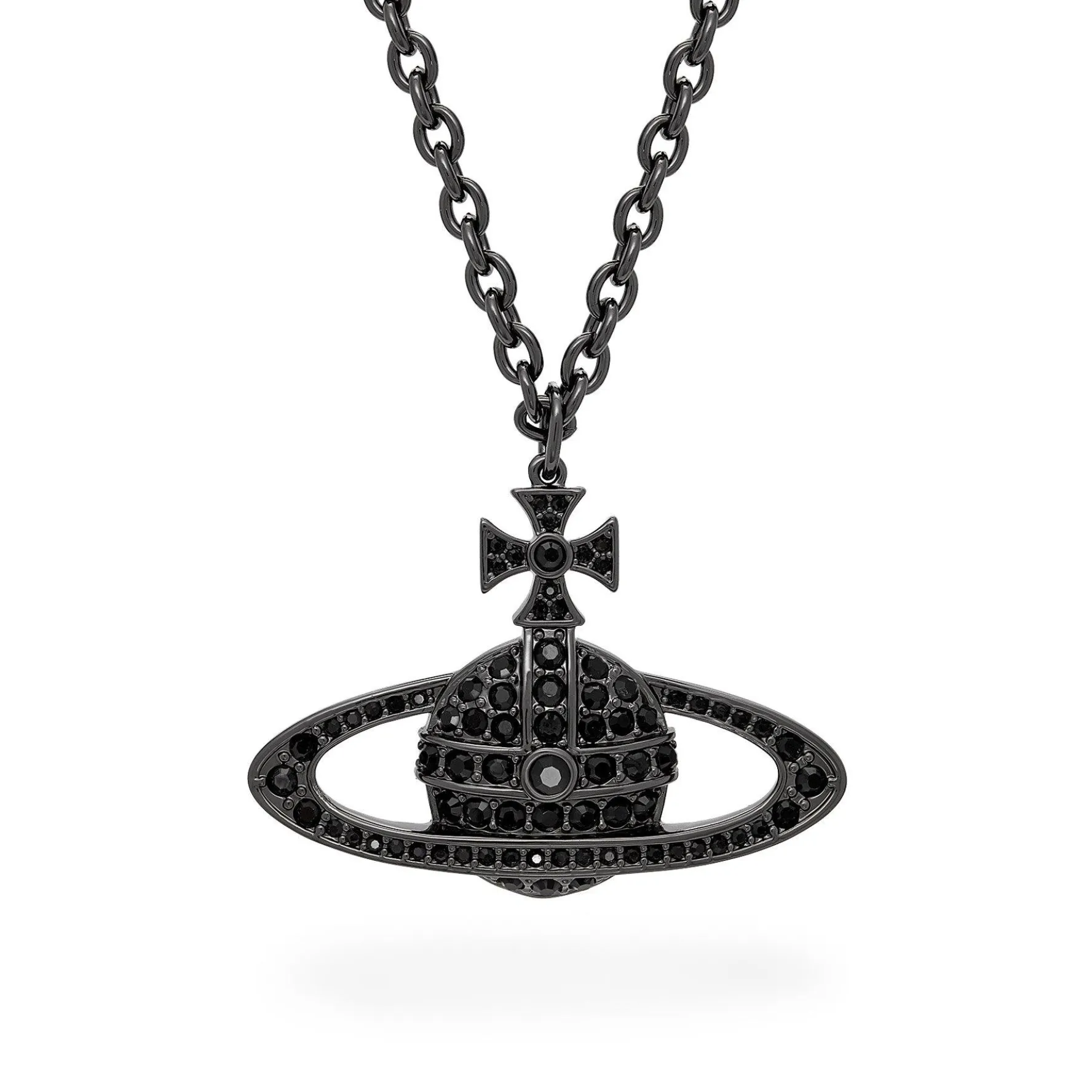 Vivienne Westwood Bas Relief Black Crystal Pendant
