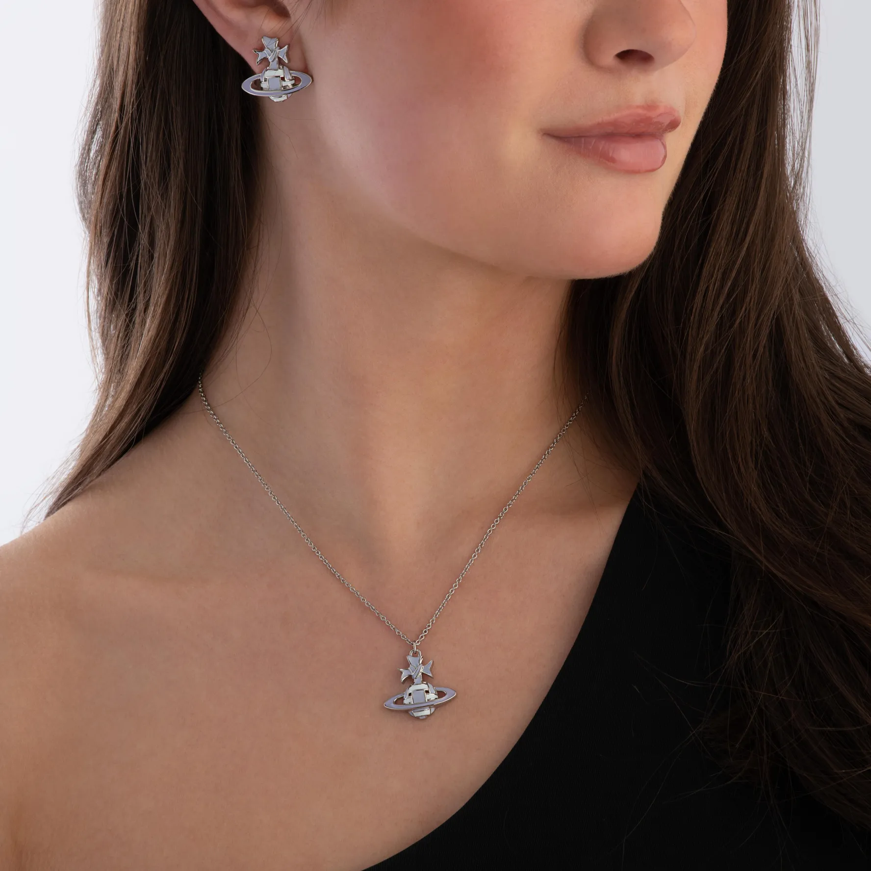 Vivienne Westwood Blue Ribbon Silver Pendant