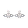 Vivienne Westwood Concetta Silver Crystal Opal Stud Earrings