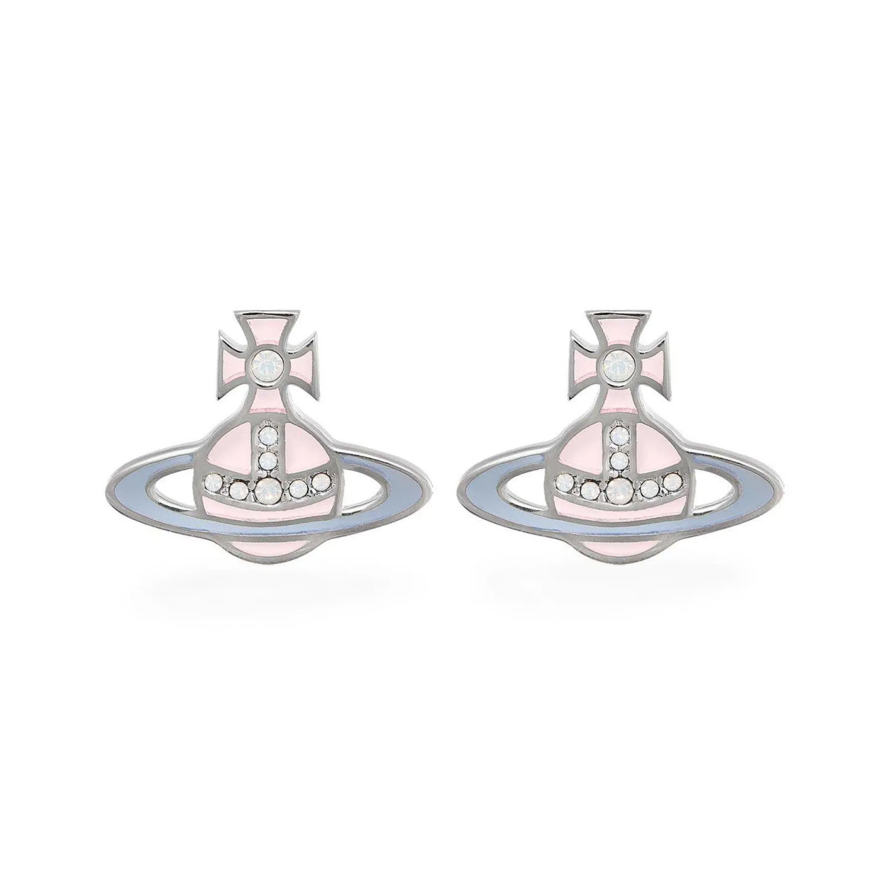 Vivienne Westwood Concetta Silver Crystal Opal Stud Earrings