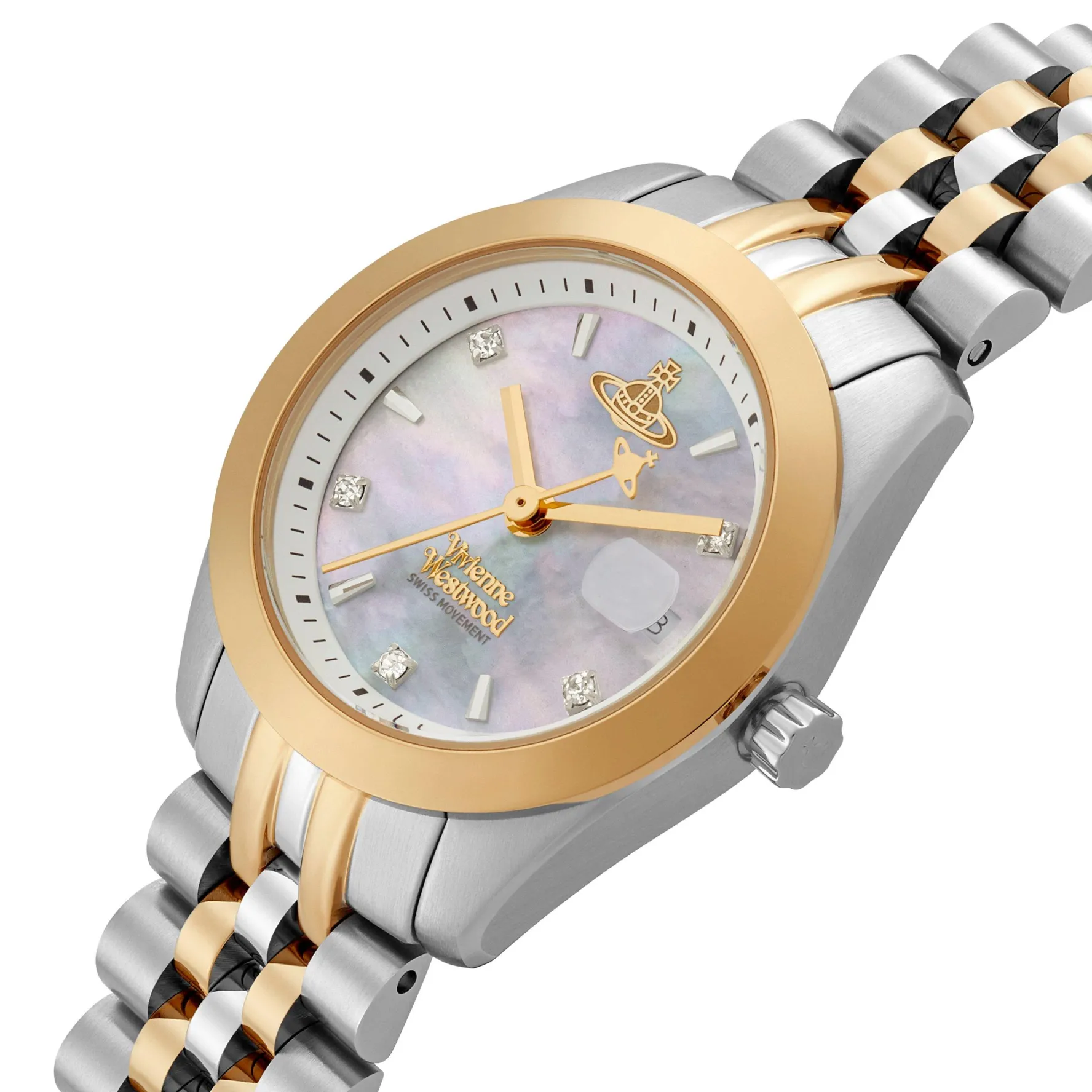 Vivienne Westwood Exclusive Charlton 28mm Stainless Steel and Gold Tone Mother of Pearl Ladies Watch