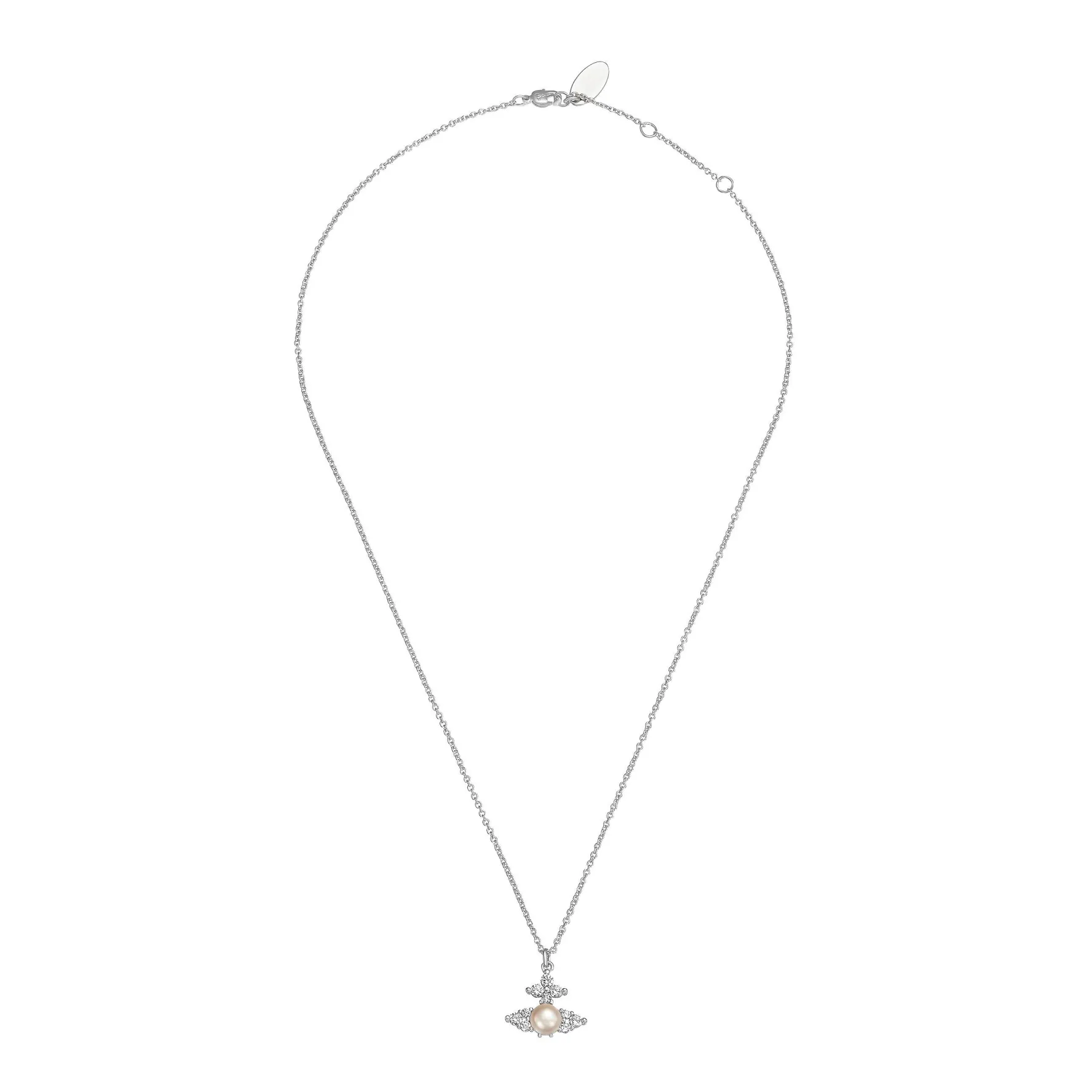 Vivienne Westwood Feodora Silver Pearl and Cubic Zirconia Pendant