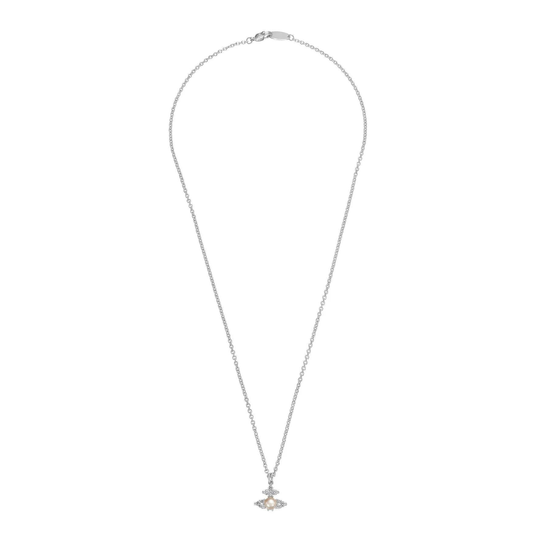 Vivienne Westwood Feodora Silver Pearl and Cubic Zirconia Pendant