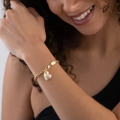 Vivienne Westwood Florentia Yellow Gold Tone Freshwater Pearl Heart Bracelet
