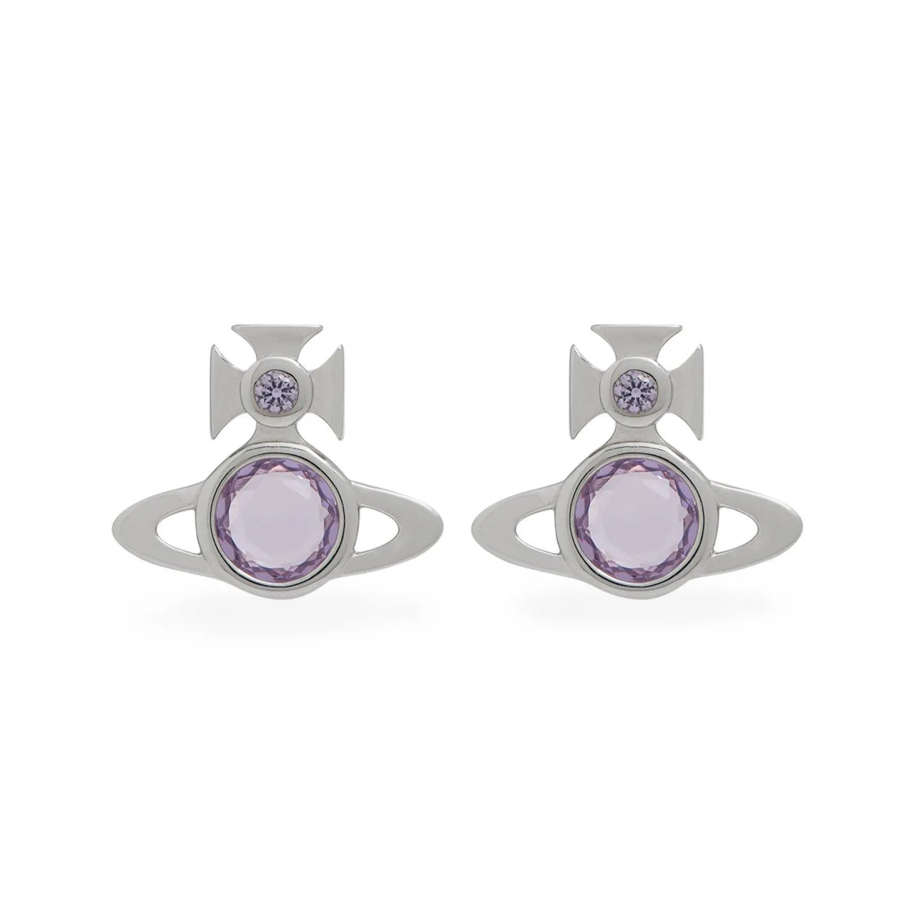 Vivienne Westwood Heather Silver Cubic Zirconia Stud Earrings