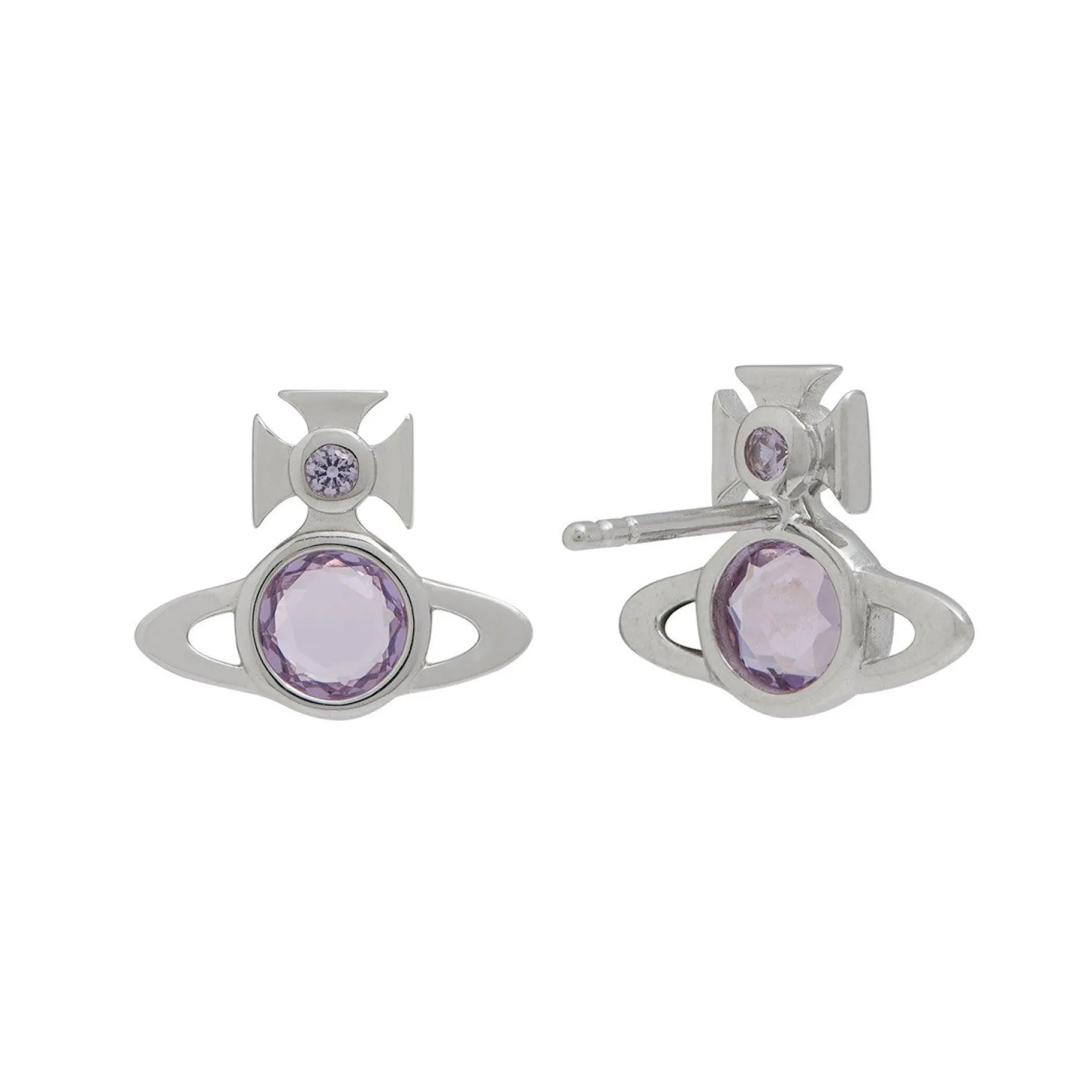 Vivienne Westwood Heather Silver Cubic Zirconia Stud Earrings