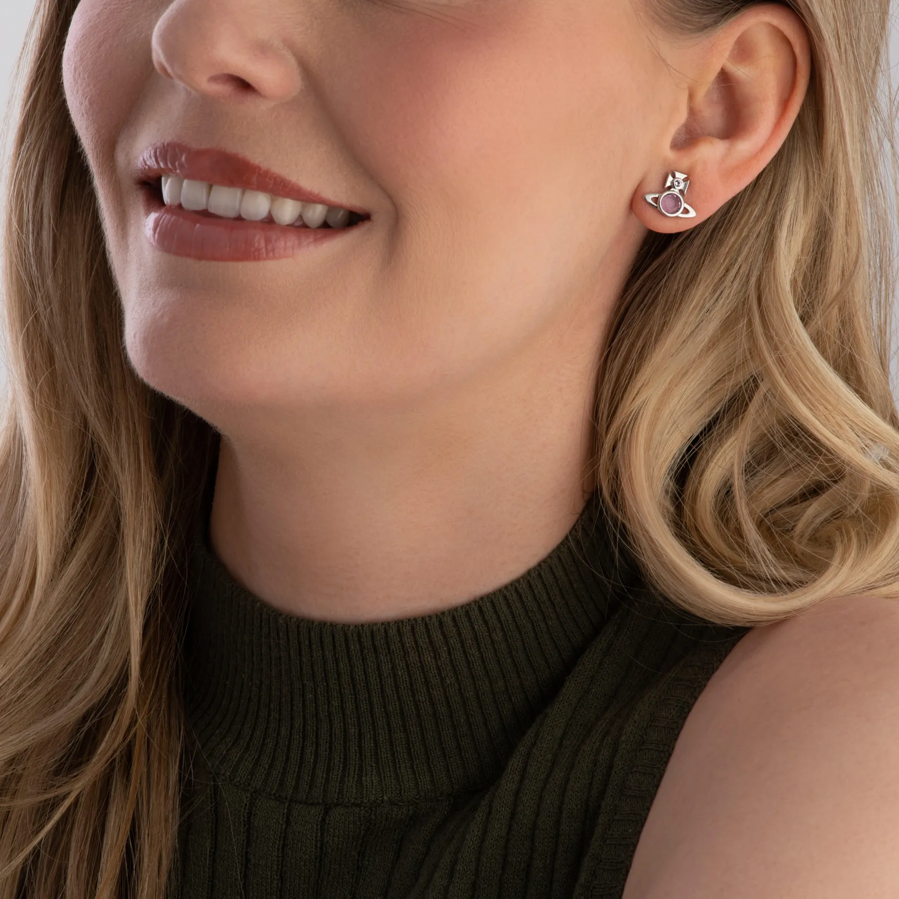 Vivienne Westwood Heather Silver Cubic Zirconia Stud Earrings