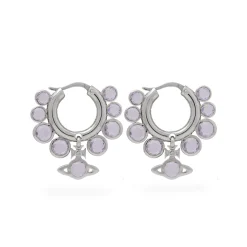 Vivienne Westwood Jenia Silver Cubic Zirconia Hoop Earrings
