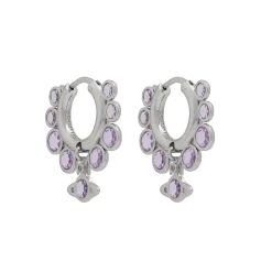 Vivienne Westwood Jenia Silver Cubic Zirconia Hoop Earrings