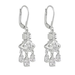 Vivienne Westwood Joaquina Silver Cubic Zirconia Drop Earrings