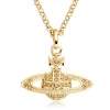 Vivienne Westwood Mini Bas Relief Gold Tone Crystal Pendant