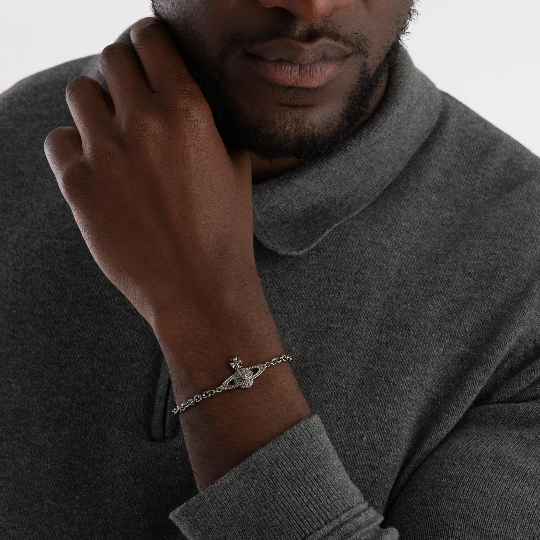 Vivienne Westwood Mini Bas Relief Black Tone Bracelet