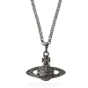 Vivienne Westwood Mini Bas Relief Black Tone Pendant