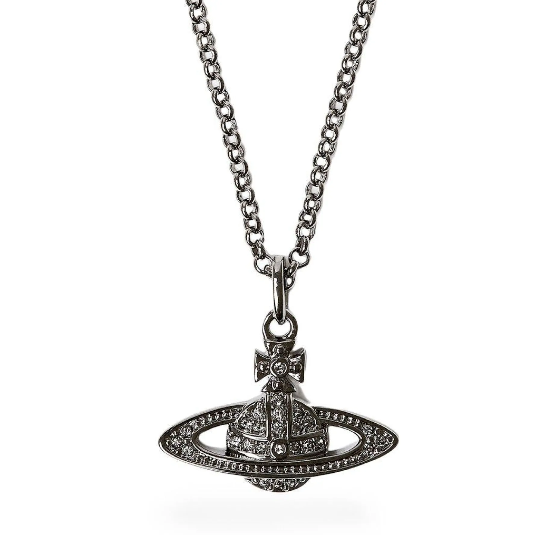 Vivienne Westwood Mini Bas Relief Black Tone Pendant