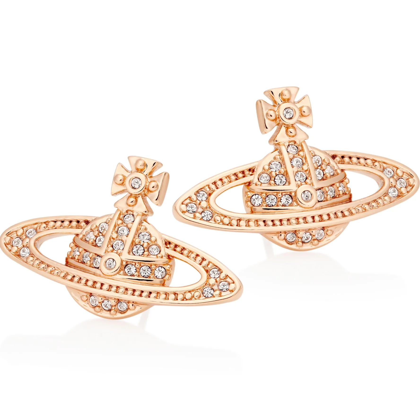 Vivienne Westwood Mini Bas Relief Rose Tone Earrings
