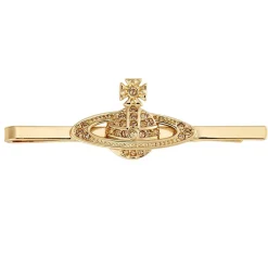 Vivienne Westwood Mini Bas Relief Gold Tone Tie Clip