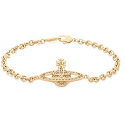 Vivienne Westwood Mini Bas Relief Gold Tone Crystal Bracelet