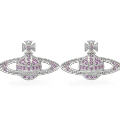 Vivienne Westwood Mini Relief Silver Crystal Stud Earrings