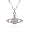 Vivienne Westwood Mini Relief Silver Crystal Pendant
