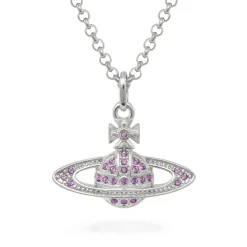 Vivienne Westwood Mini Relief Silver Crystal Pendant