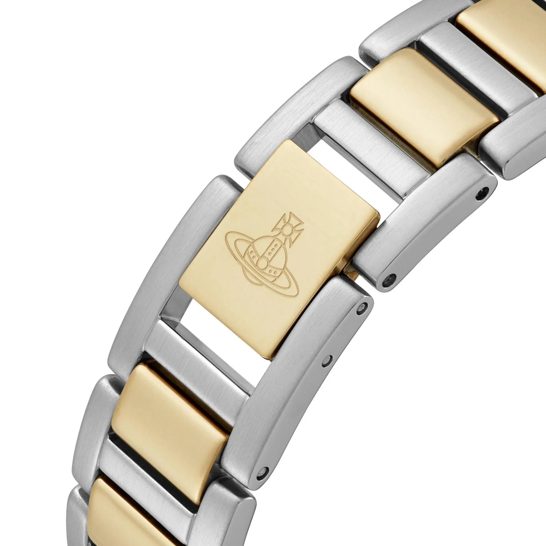 Vivienne Westwood Mother Orb 32mm Stainless Steel and Yellow Gold Tone Mother of Pearl Ladies Watch
