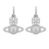 Vivienne Westwood Norabelle Silver Crystal Hoop Earrings