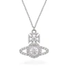 Vivienne Westwood Norabelle White Metal Crystal Pendant