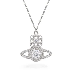 Vivienne Westwood Norabelle White Metal Crystal Pendant