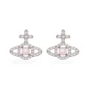 Vivienne Westwood Olympia Silver Cubic Zirconia and Pearl Stud Earrings